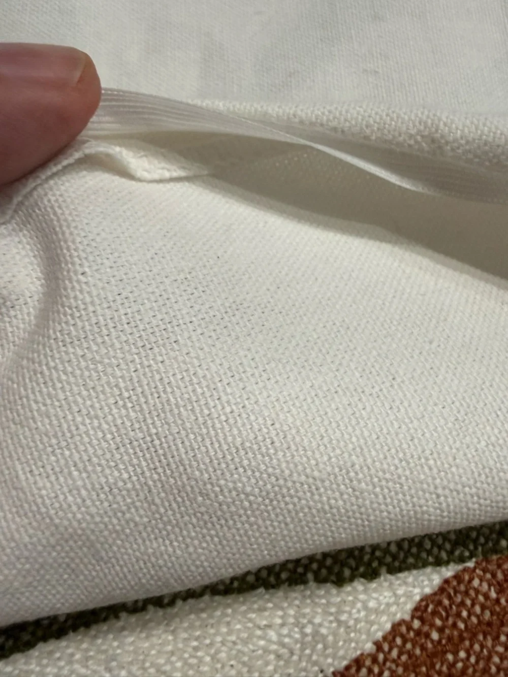 Boho White Pillow Covers With Green Leafs and Mustard accents Set of 2 L2